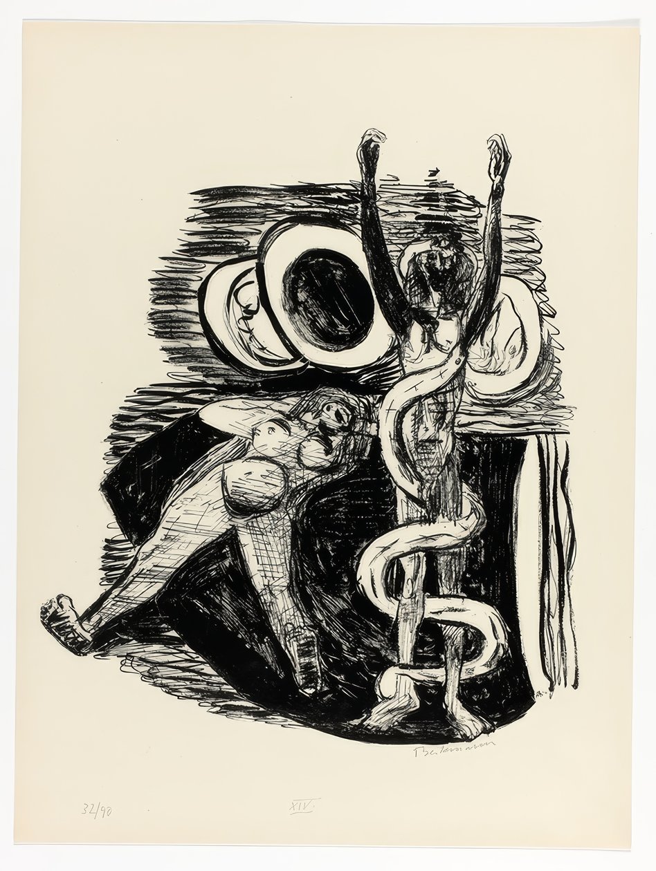 The Fall of Man, plate 14 fra Day and Dream av Max Beckmann