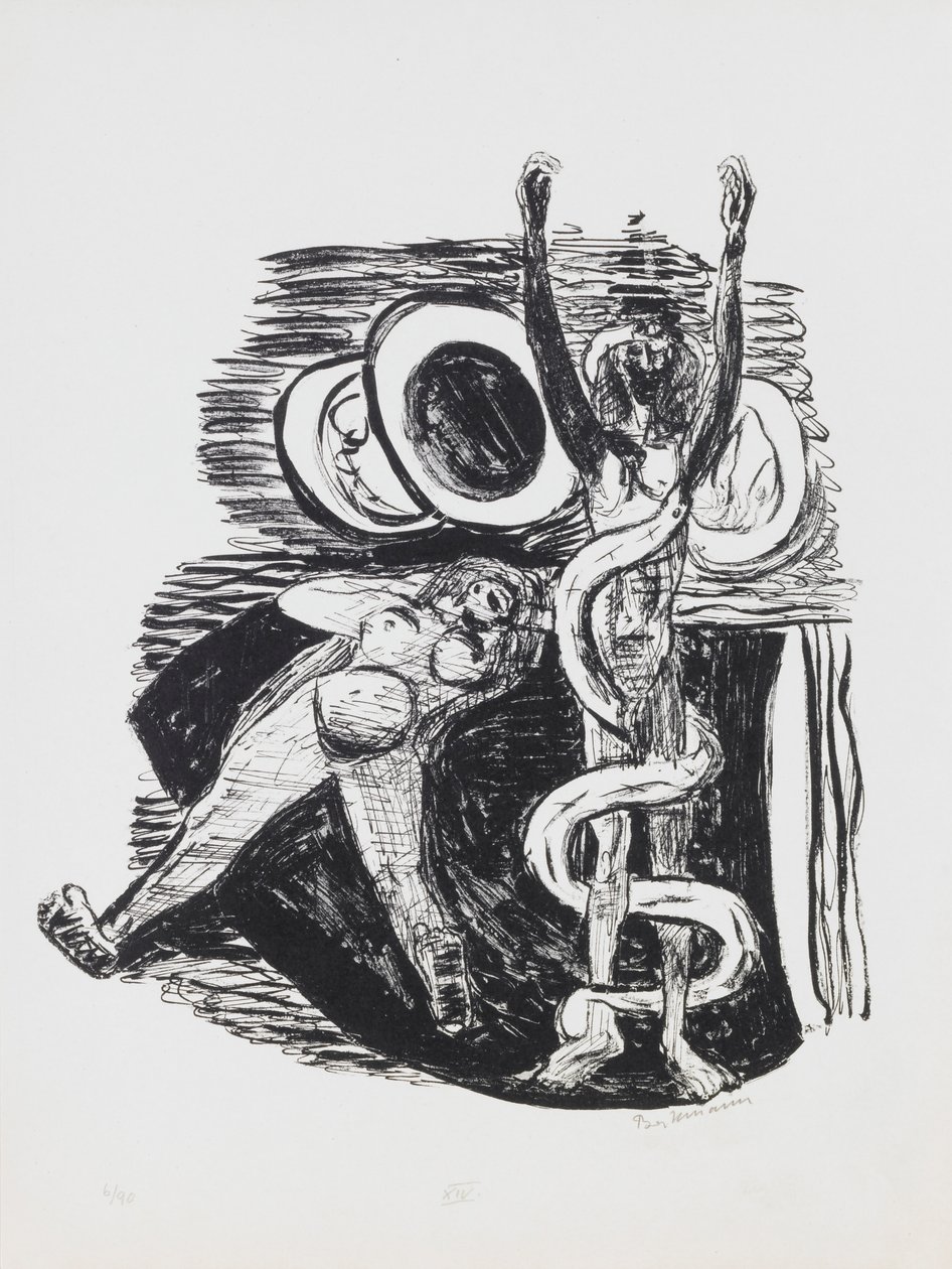 The Fall of Man, plate 14 fra porteføljen «Day and Dream» av Max Beckmann