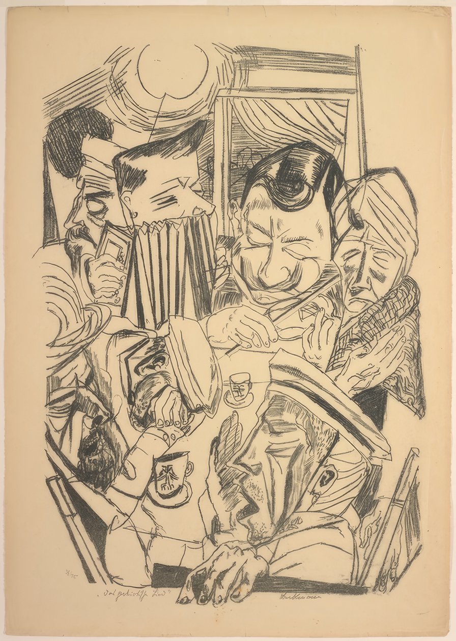 The Patriotic Song, plate ni fra Die Hölle av Max Beckmann