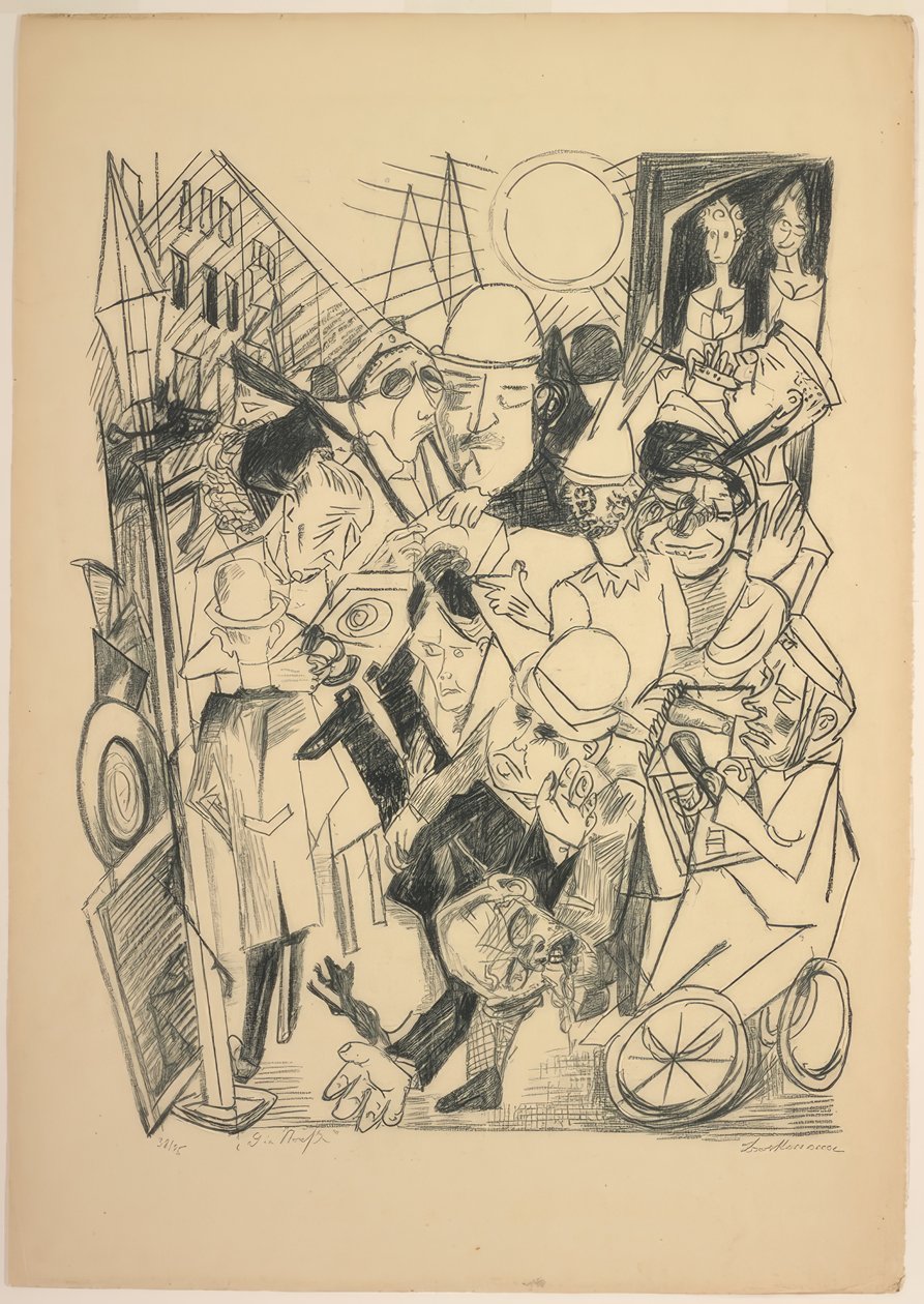 The Street, plate tre fra Die Hölle av Max Beckmann
