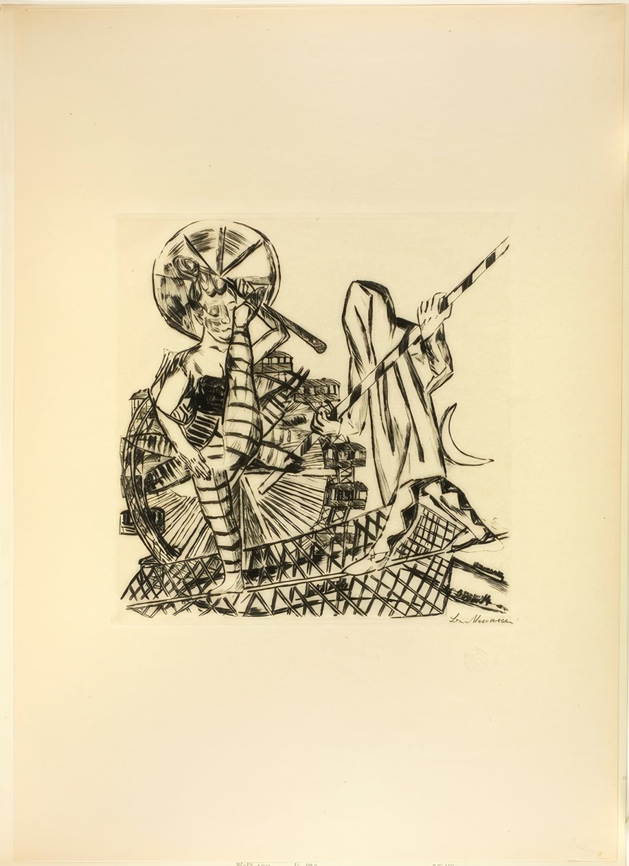 The Tight Rope Walkers, plate åtte fra Jahrmarkt av Max Beckmann
