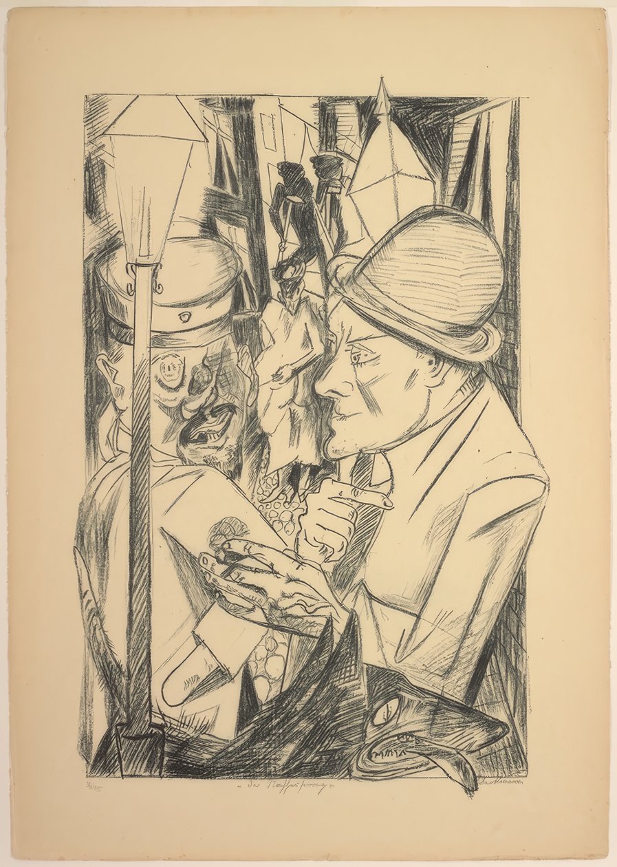 Veien hjem, plate to fra Die Hölle av Max Beckmann