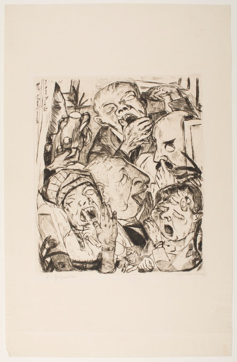 The Yawners, plate 7 fra porteføljen "Faces" av Max Beckmann