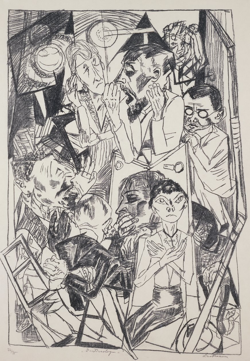 Ideologene, av Max Beckmann (1884-1950), gravering. Tyskland, 1900-tallet. av Max Beckmann