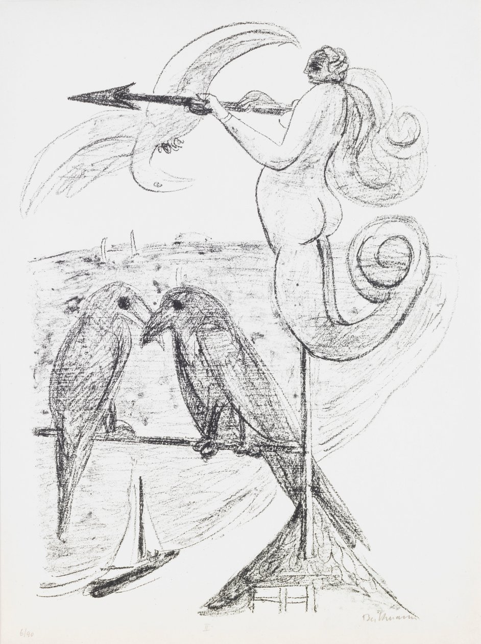 Weather-Vane, plate 2 fra porteføljen "Day and Dream" av Max Beckmann