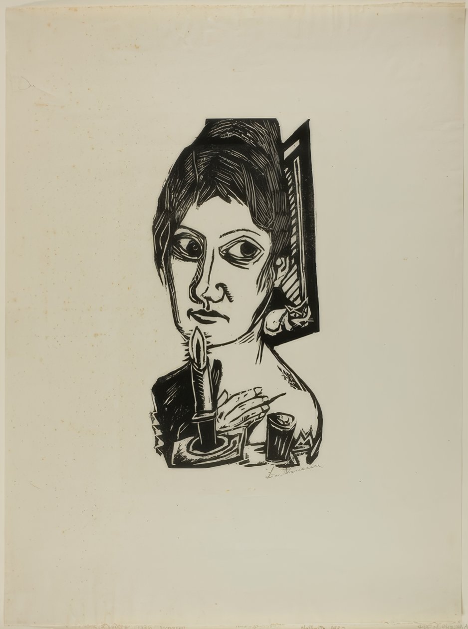Kvinne med stearinlys av Max Beckmann