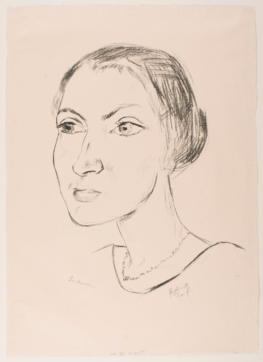 Kvinne med halskjede (fru Parcus) av Max Beckmann