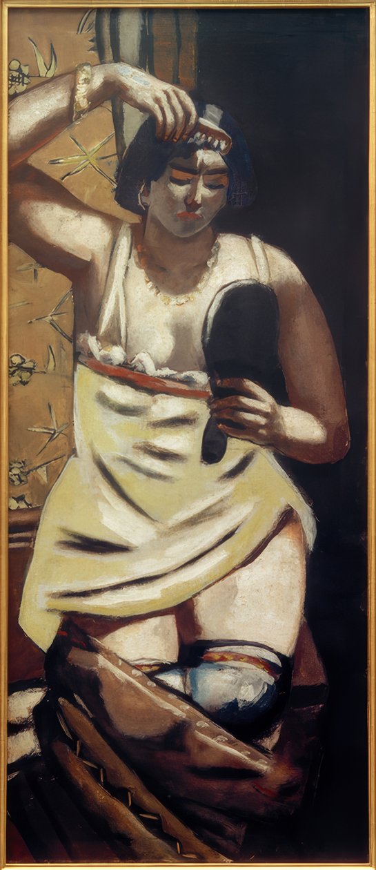 Sigøyner, naken med speil av Max Beckmann