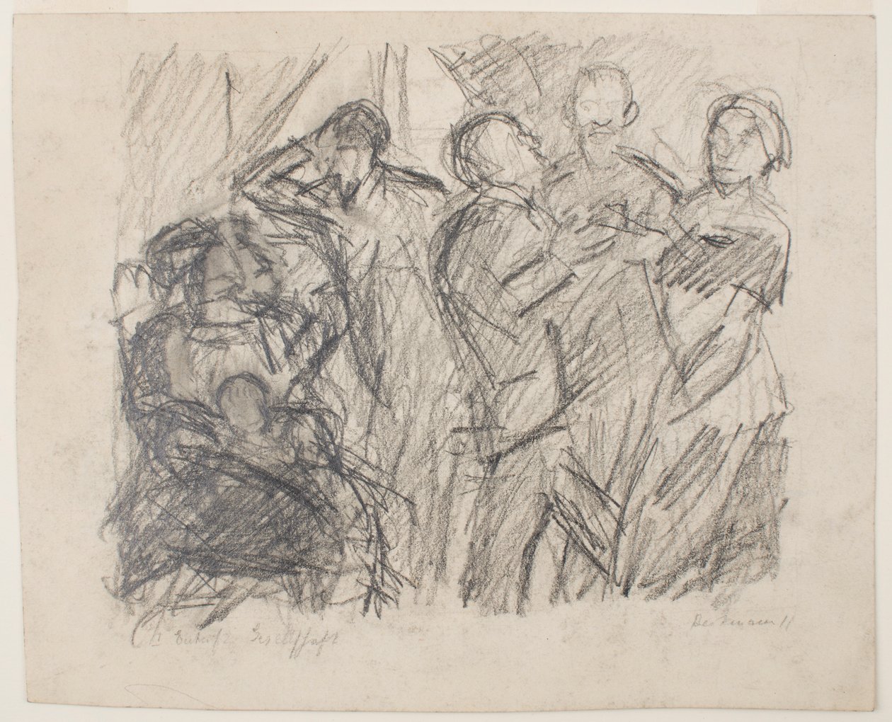 på recto: I [Første] Sketch for Society Party av Max Beckmann
