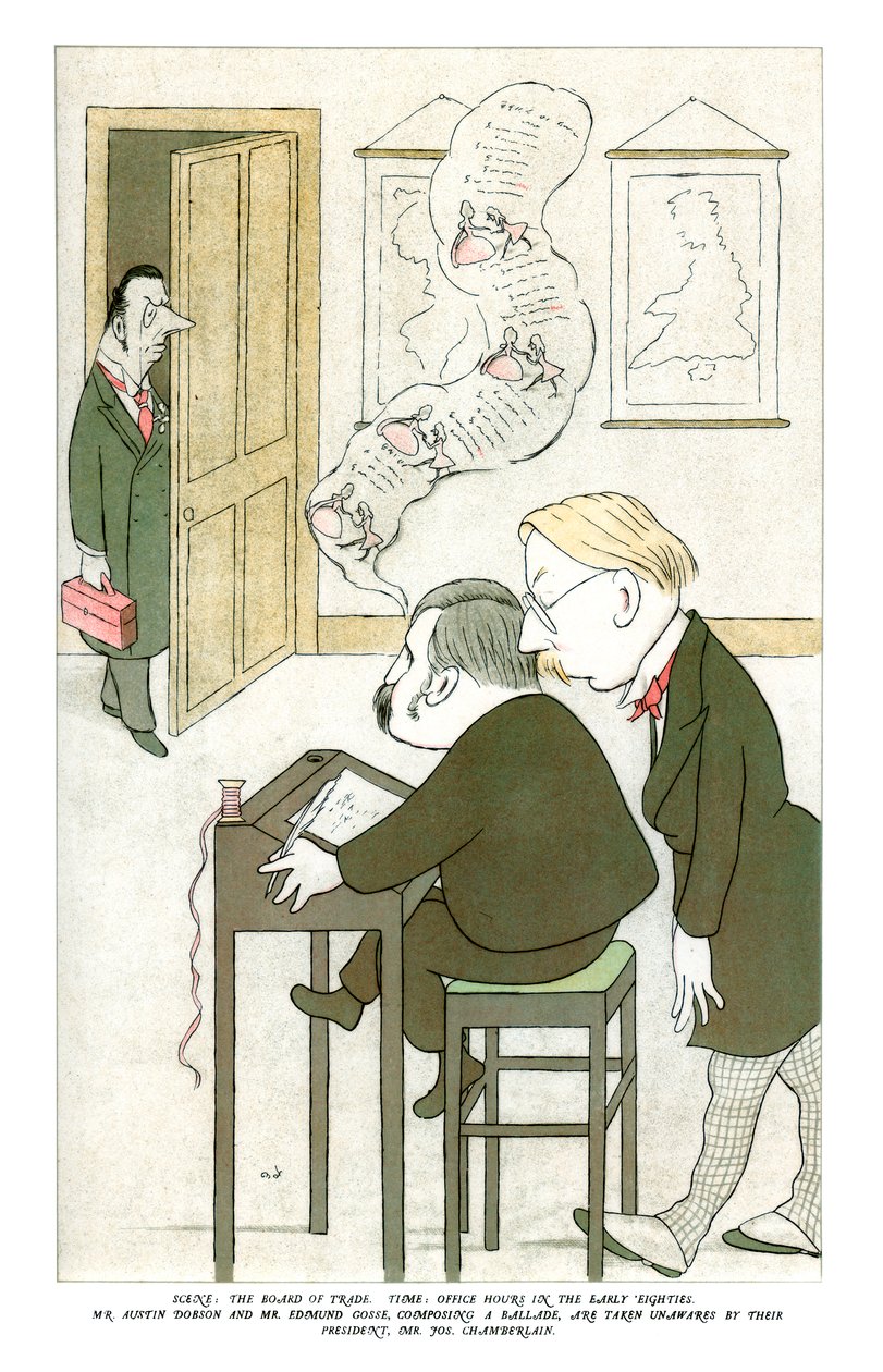 Mr Austin Dobson og Mr Edmund Gosse Composing a Ballade, 1904 av Henry Maximilian Beerbohm