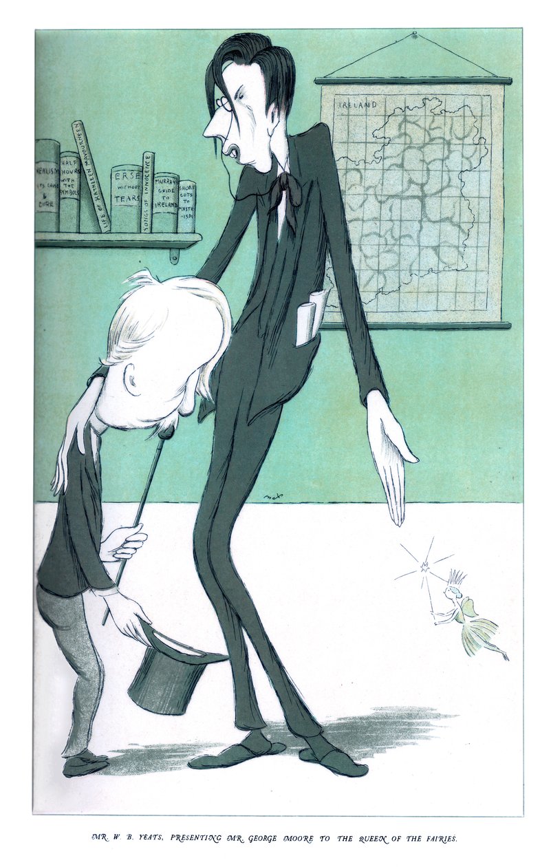 Mr WB Yeats, presenterer Mr George Moore for Queen of Fairies, 1904 av Henry Maximilian Beerbohm