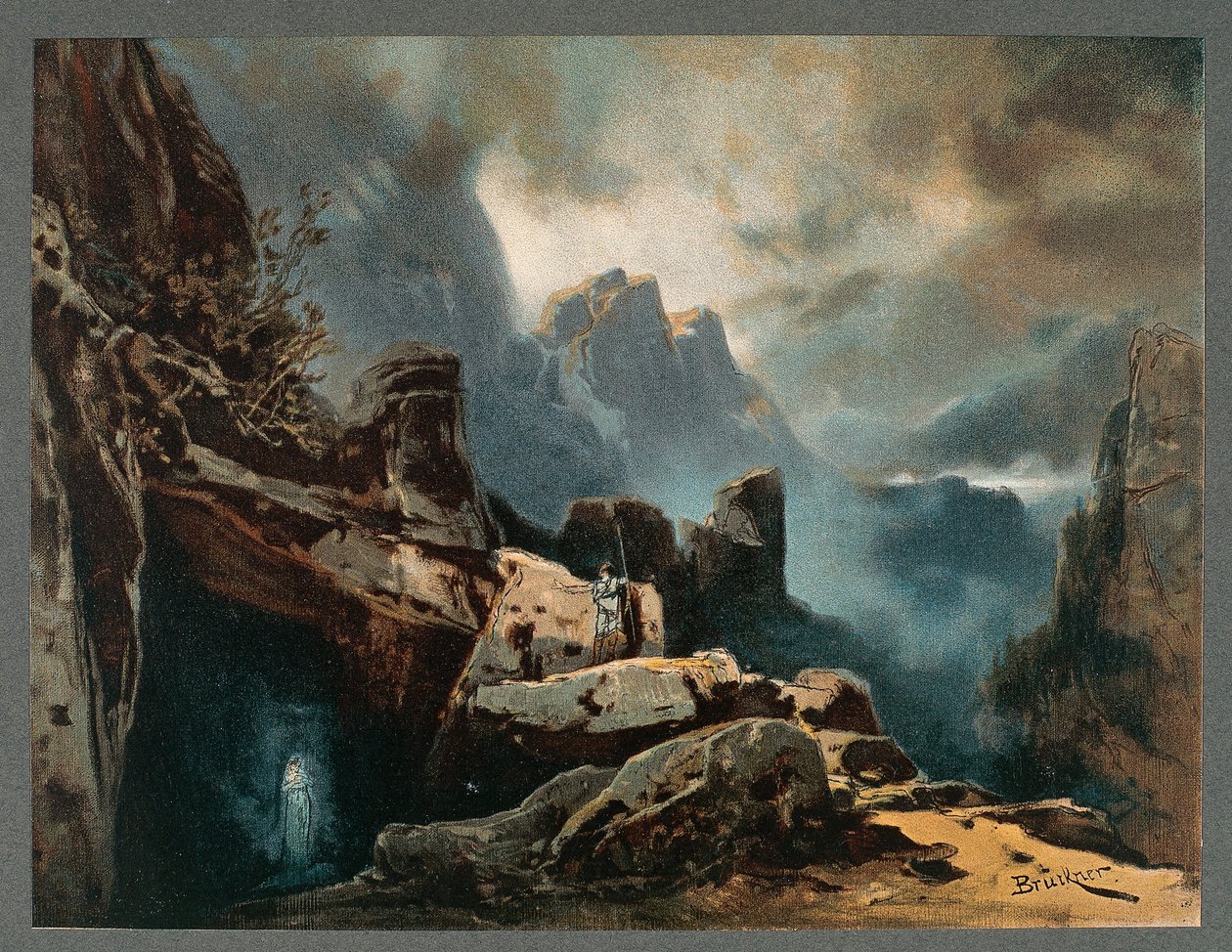Frankrike, Paris, Scenografi for akt III av The Ring of the Nibelung - The Rhinegold av Richard Wagner av Max Bruckner