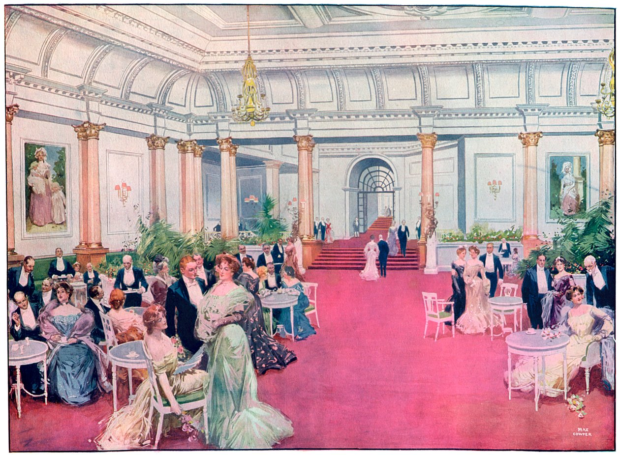 Foajeen på Savoy Restaurant, London, 1905. av Max Cowper