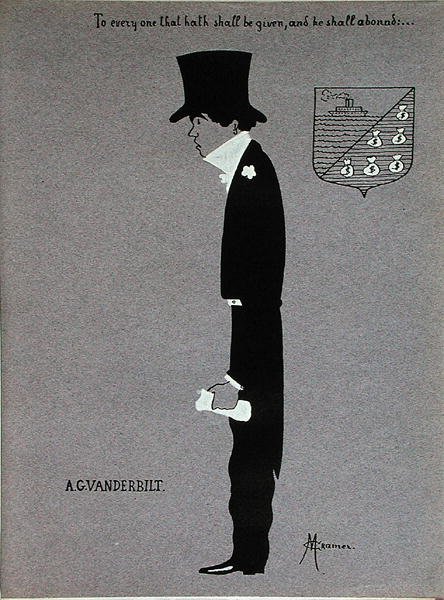 Karikatur av Alfred Gwynne Vanderbilt (1877-1915), fra 