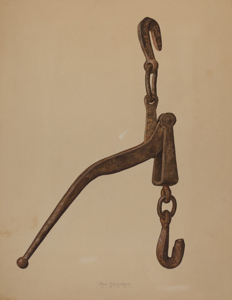 Tømmerlaststrammer, 1939. av Max Fernekes