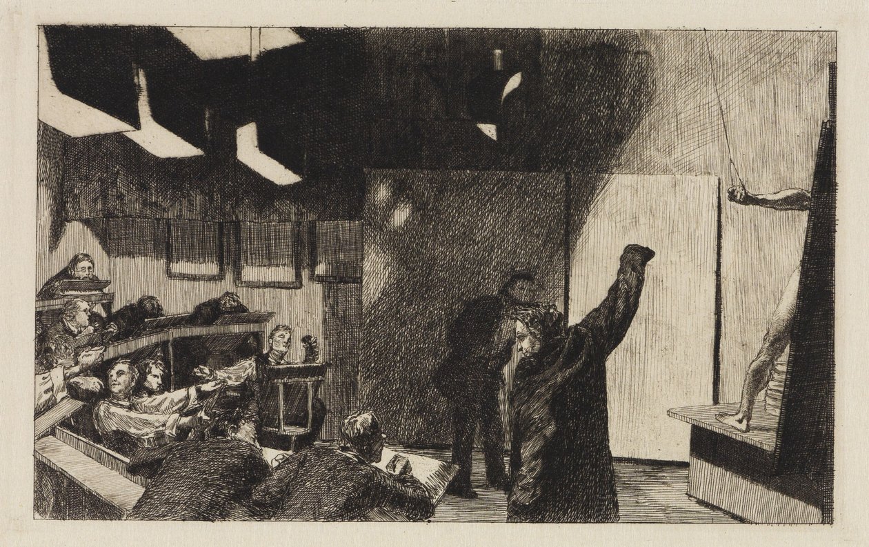 Akttegningssal ved kunsthåndverksskolen av Max Klinger