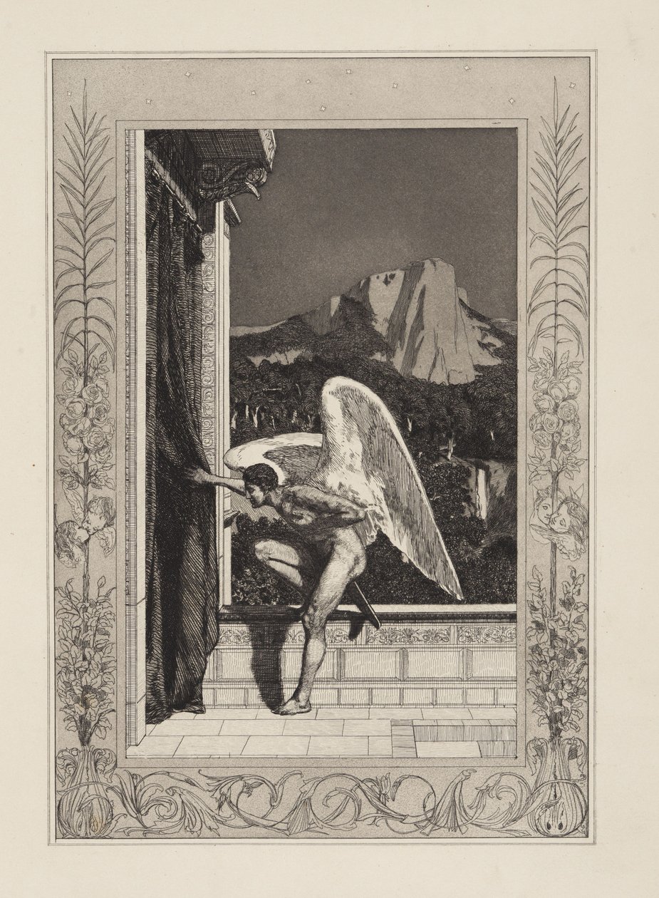 Amor kommer (Amor og Psyke, Opus V, blad 12) av Max Klinger