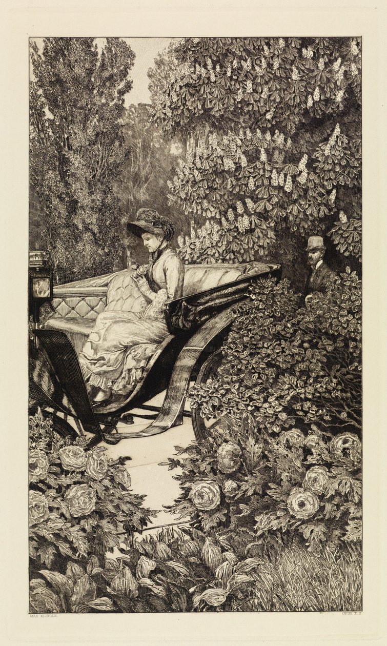 Møte (Første møte) (En kjærlighet, opus X, blad 2) av Max Klinger