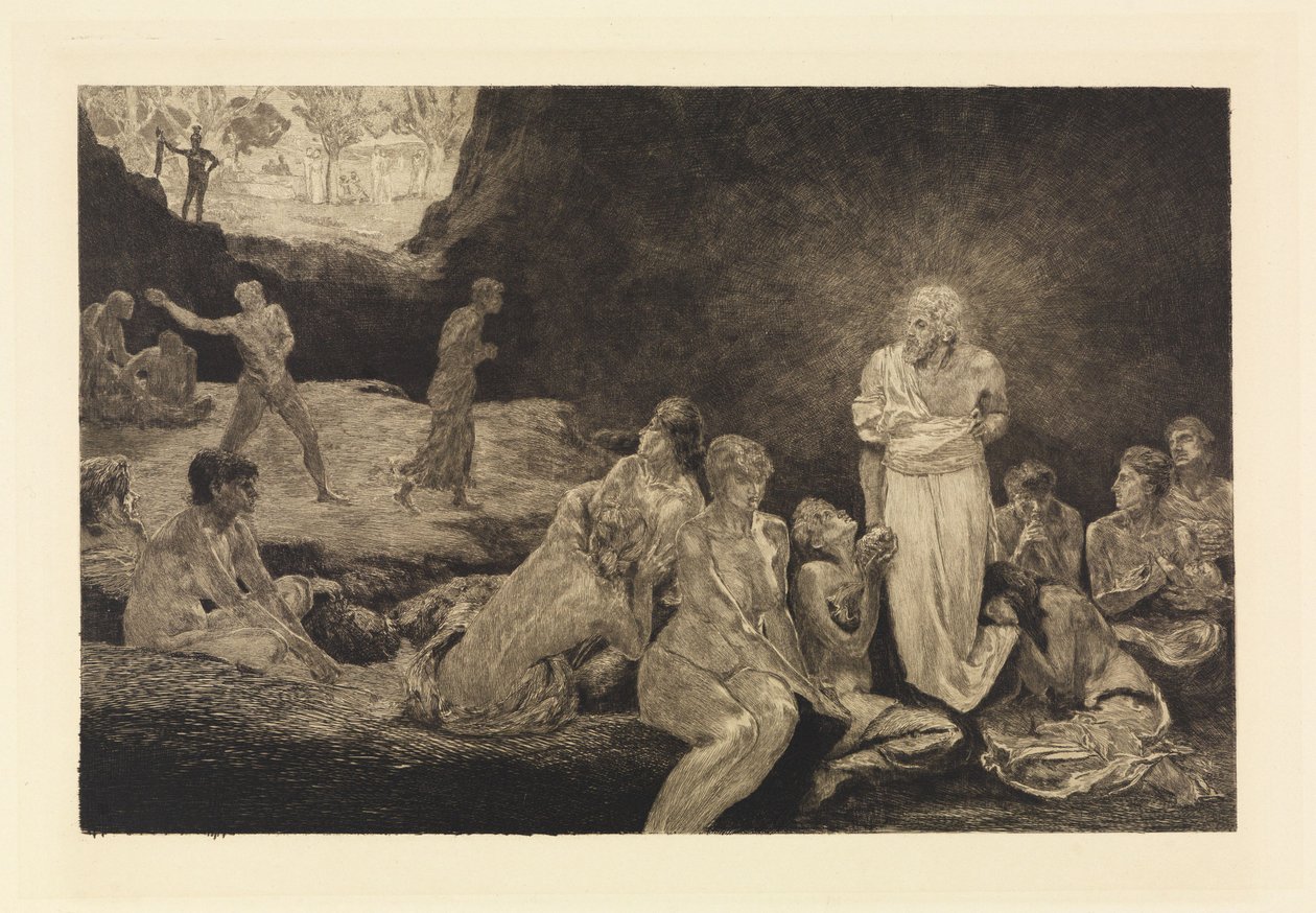Kristus og synderinnene (Et liv, opus VIII, blad 13) av Max Klinger