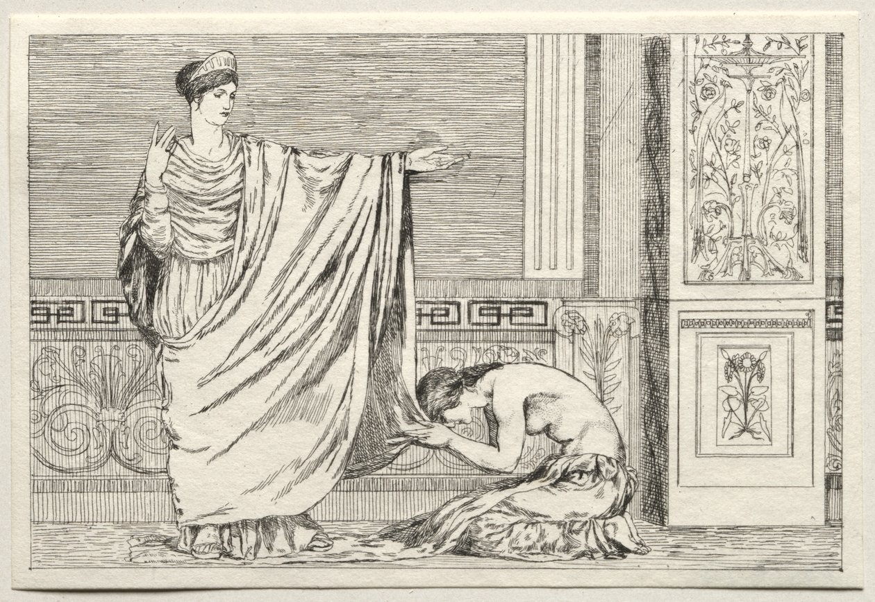 Cupid og Psyche: Psyche og Juno av Max Klinger