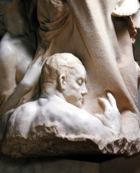 Detalj om dedikasjon til Brahms (marmor) (se også 155042-48) av Max Klinger