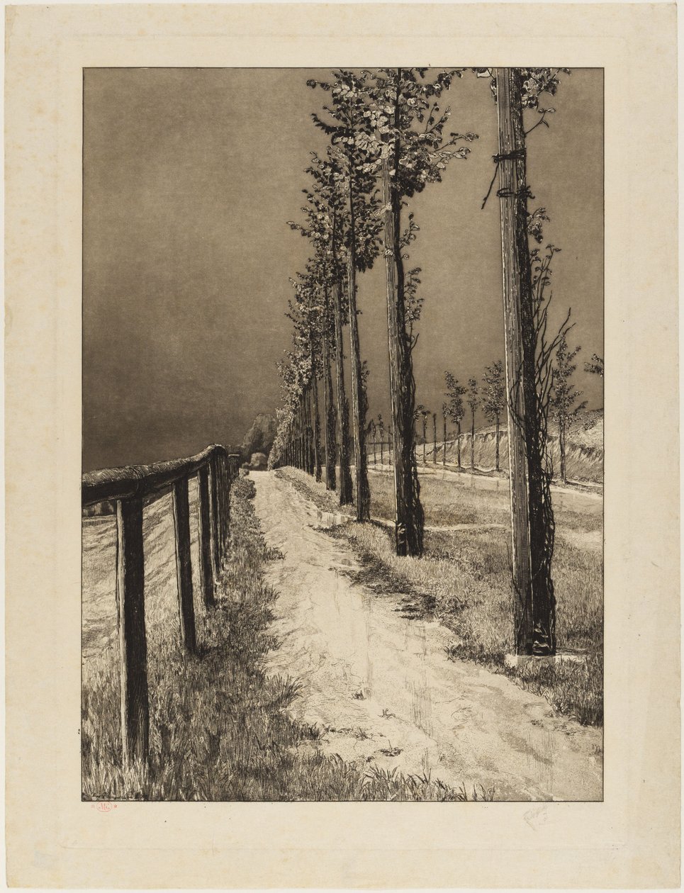 Landeveien (Fire landskaper, opus VII, plate 2) av Max Klinger