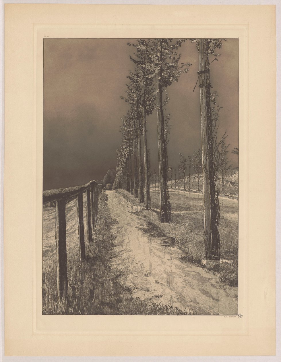 Landeveien, pl. 2, Fire landskap, op. VII av Max Klinger