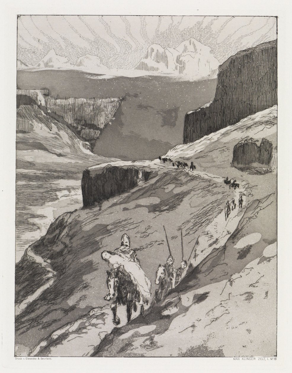 Gjennom fjellene (Telt, opus XIV, del 1, nr. 19) av Max Klinger