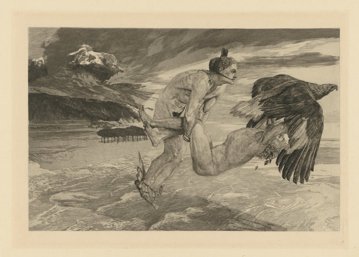 Bortførelsen av Prometheus (fra: Opus XII. Brahmsfantasi) av Max Klinger