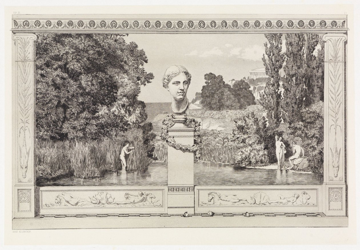 Fremkalling (tittelblad / tilleggsblad) (Redninger av ovidiske ofre, opus II, blad 1a) av Max Klinger
