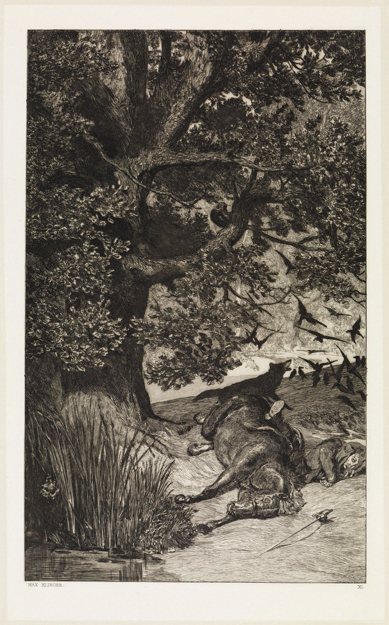 Falden rytter (Intermezzi, opus IV, blad 11) av Max Klinger