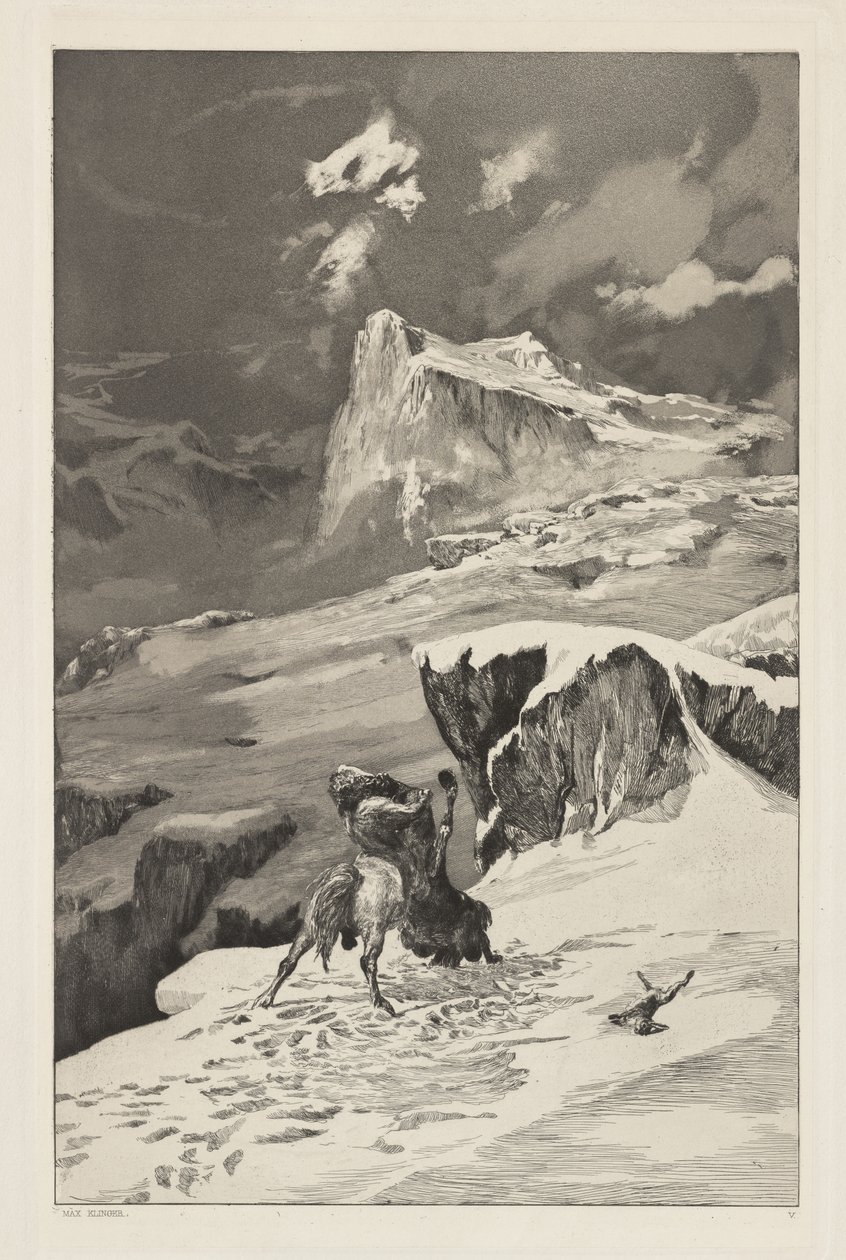 Intermezzi, Opus IV, Bl. 5: Kjemp mot kentaurer av Max Klinger