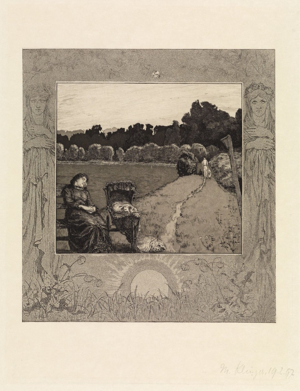Barn (Om døden, første del, opus XI, blad 5) av Max Klinger