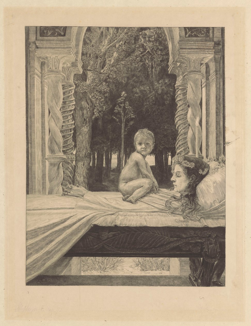 Mor og barn, plate 10, Om døden, annen del av Max Klinger