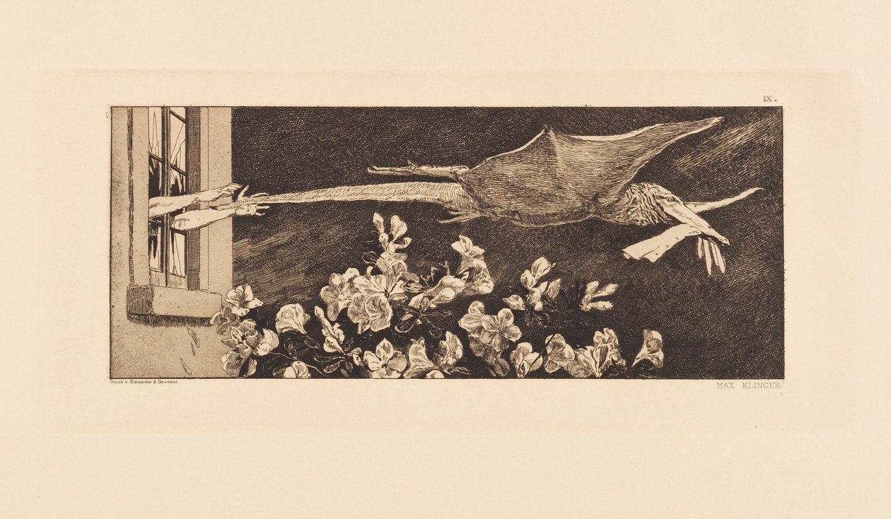 Opus VI, fra Paraphrase on the Finding of a Glove, 1881. av Max Klinger