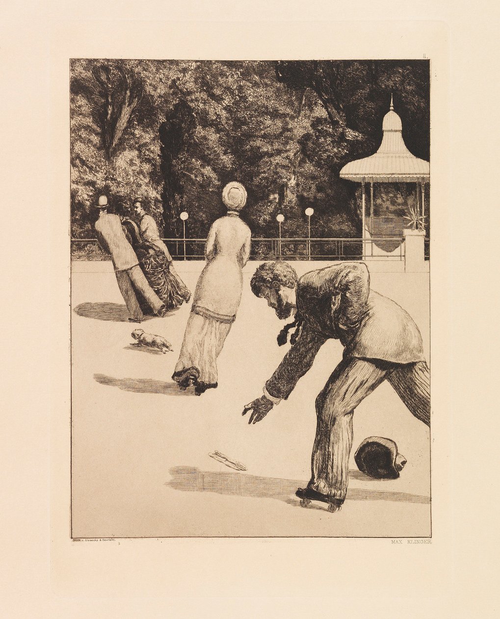 Opus VI, fra Paraphrase on the Finding of a Glove, 1881. av Max Klinger