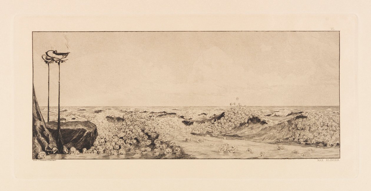 Opus VI, fra Paraphrase on the Finding of a Glove, 1881. av Max Klinger