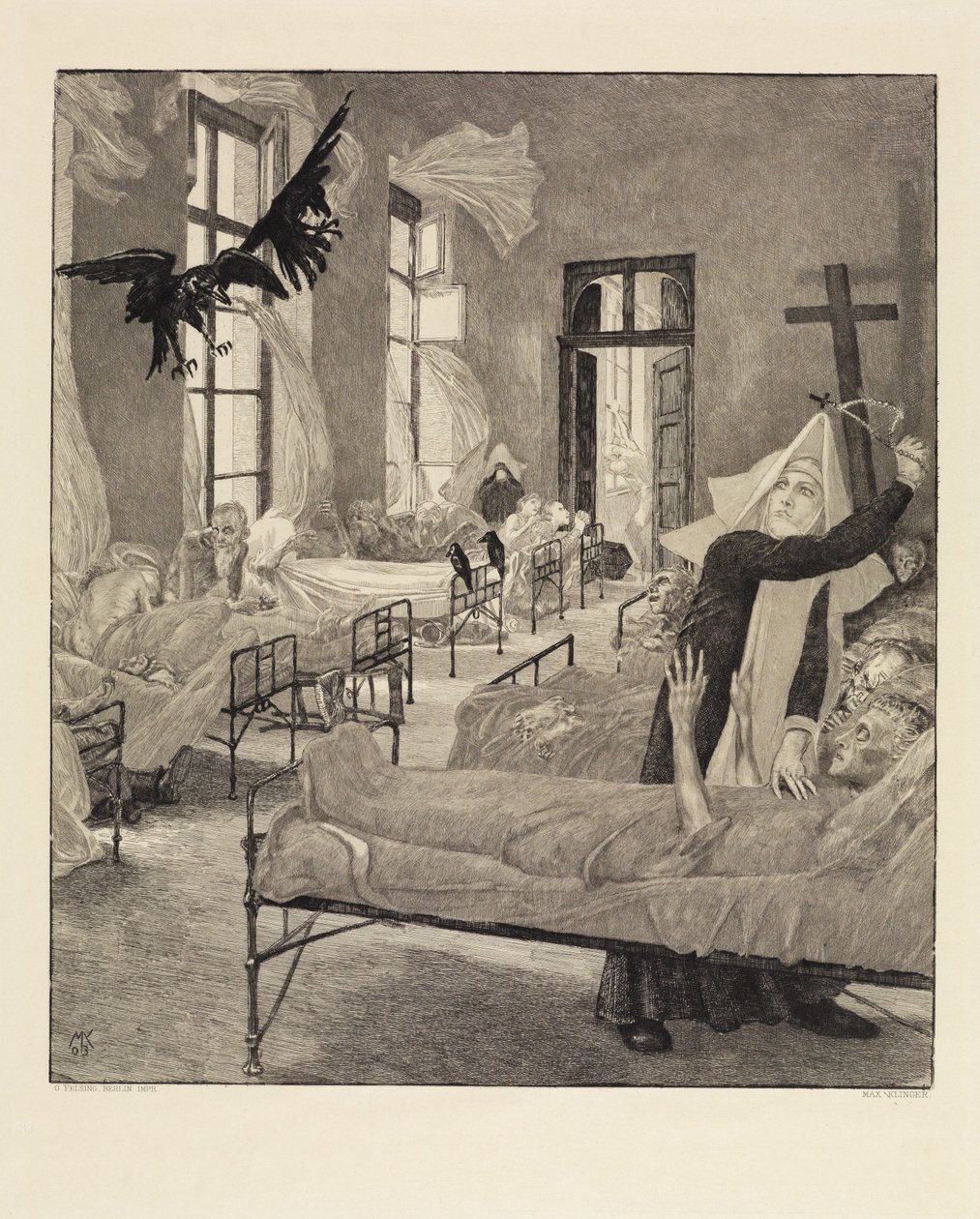 Pest (Om døden, annen del, opus XI, blad 6) av Max Klinger