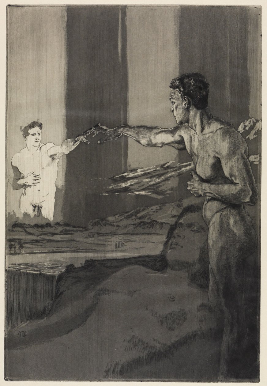 Filosof (Om døden, annen del, opus XI, blad 4) av Max Klinger