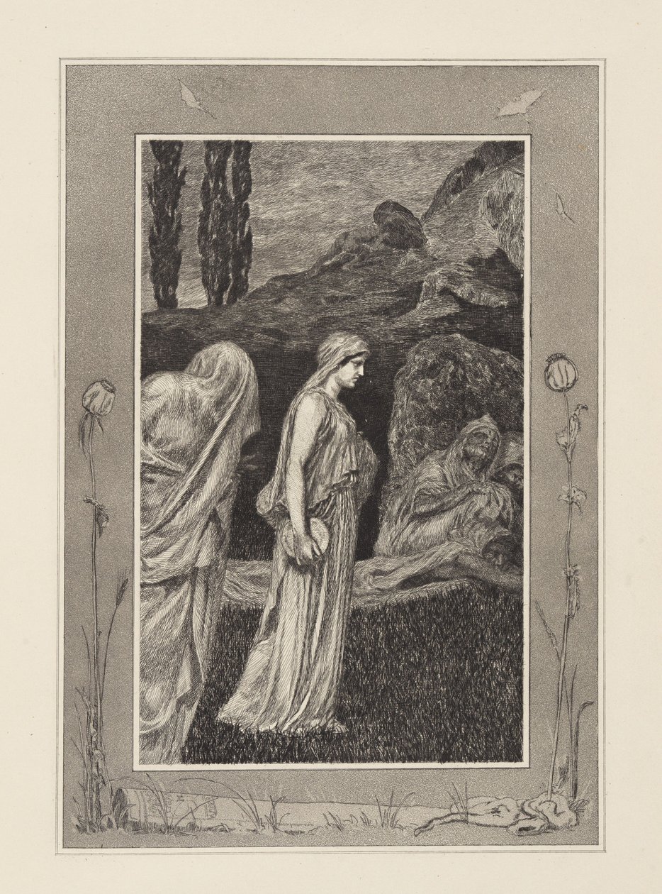 Psyke i Tartaros (Amor og Psyke, opus V, plansje 39) av Max Klinger