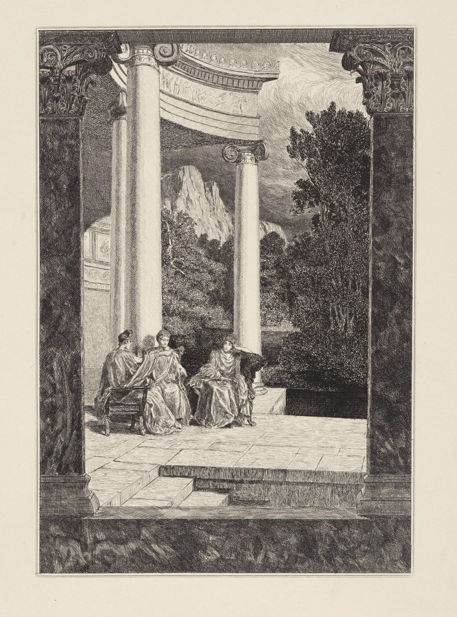Psyke og hennes søstre (Amor og Psyke, opus V, blad 18) av Max Klinger
