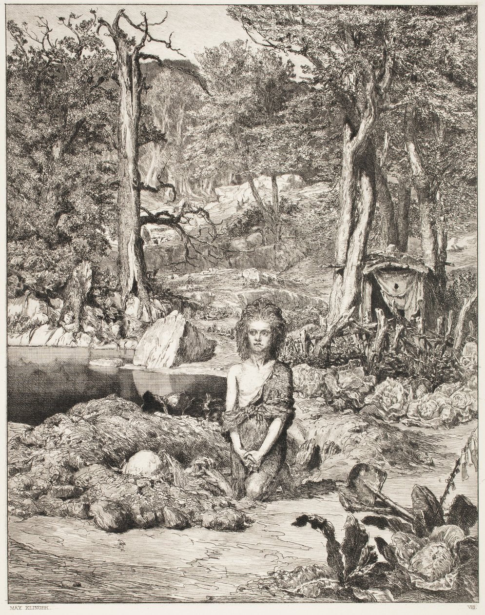 Simplicius ved eremittens grav av Max Klinger