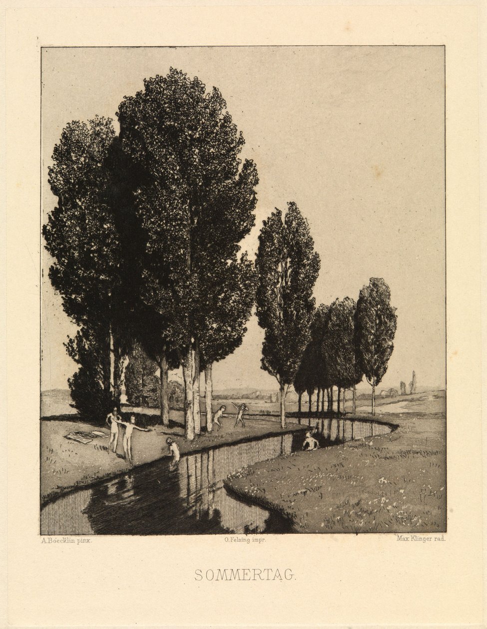 Sommerdag (etter Arnold Böcklin) av Max Klinger