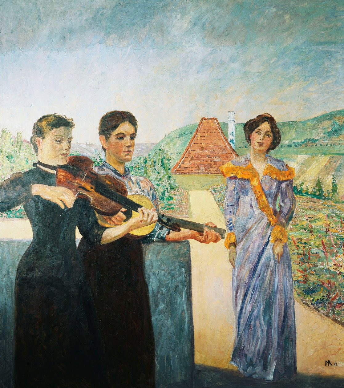 Tre kvinner i vingården; Tre kvinner i vingården, 1912 av Max Klinger