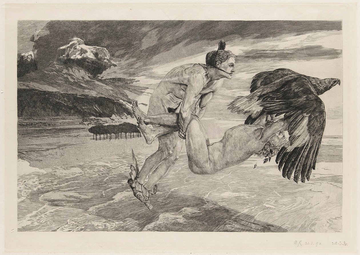 Bortførelsen av Prometheus, tavle 14, Brahms-fantasi, op. XII av Max Klinger