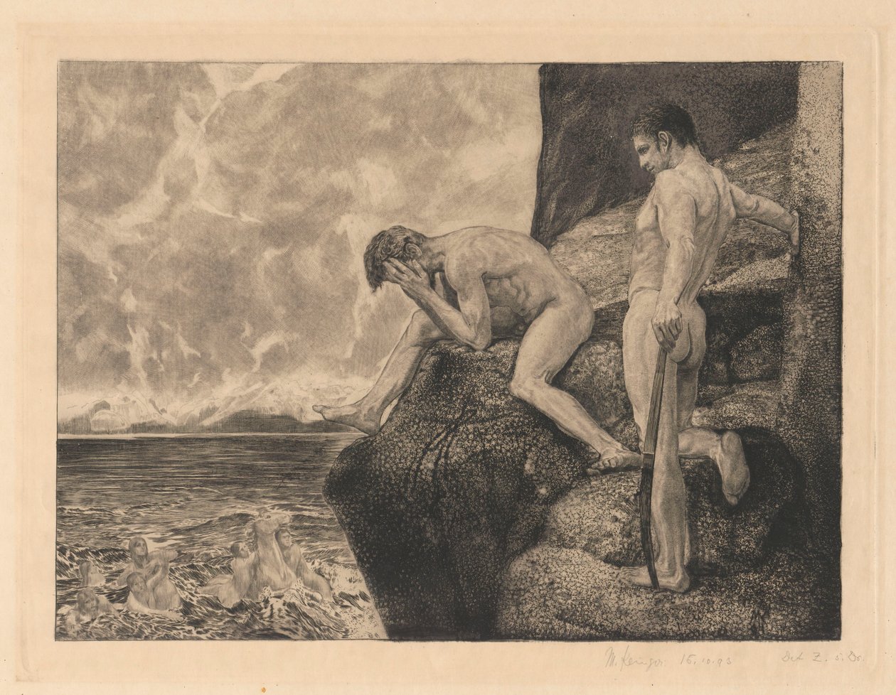 Den frigjorte Prometheus, tavle 41, Brahms-fantasi, Op. XII av Max Klinger