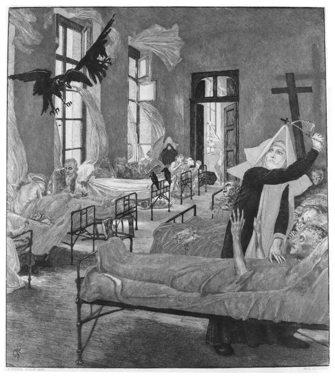 Om døden II - Plate 5: Pesten av Max Klinger