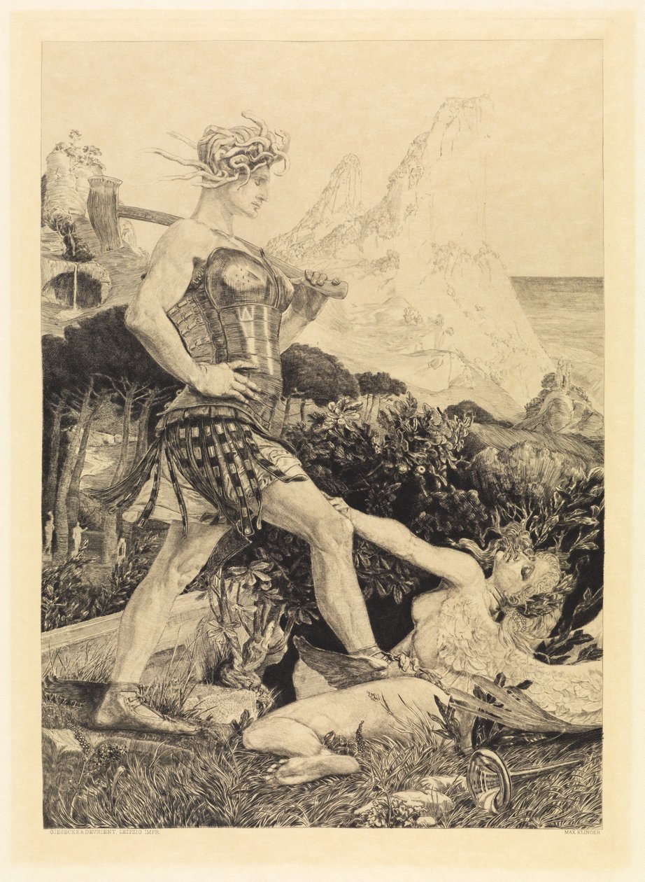 Tid og berømmelse (Om døden, annen del, opus XI, blad 11) av Max Klinger