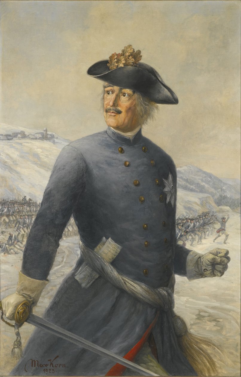 Leopold I, prins av Anhalt-Dessau 1676-1747, feltmarskalk i den prøyssiske hæren av Max Korn