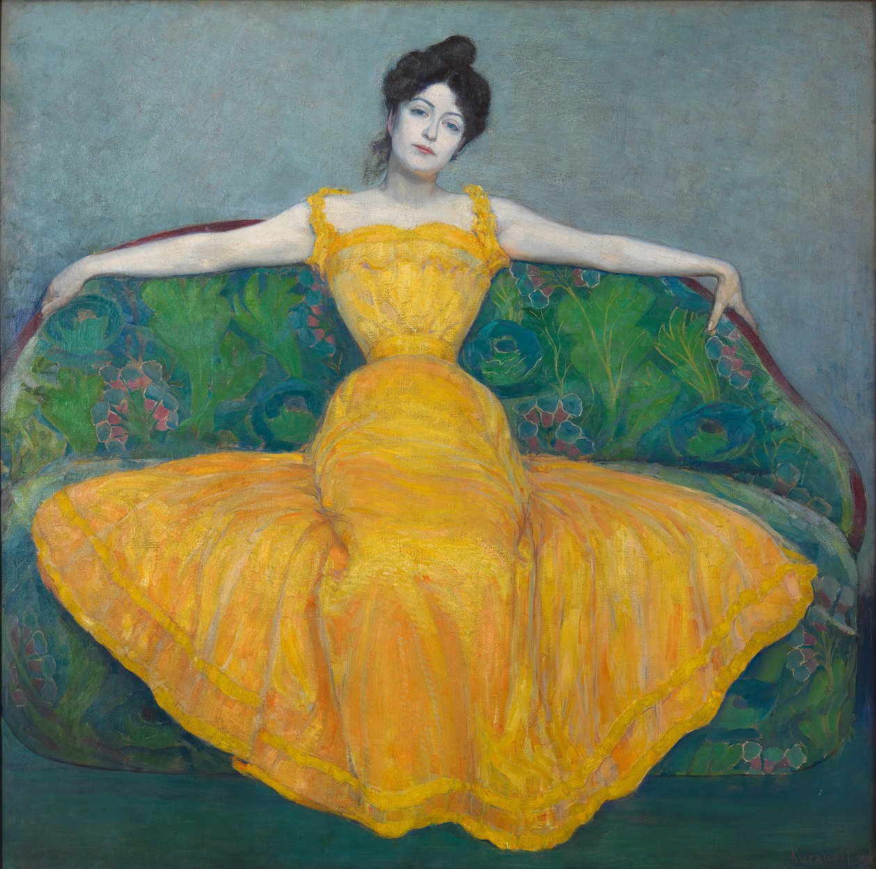 Dame i gult, 1899. av Max Kurzweil